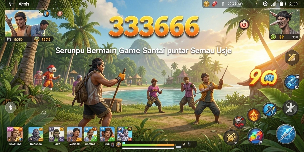 Screenshot gameplay 333666 menampilkan karakter lucu dan grafik yang ceria.
