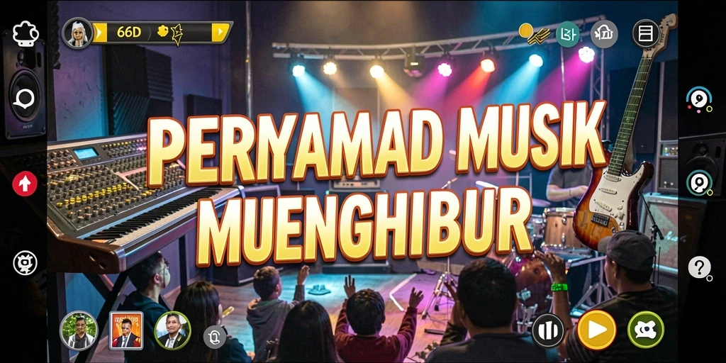 Screenshot gameplay 66D menampilkan aksi seru di permainan musik.
