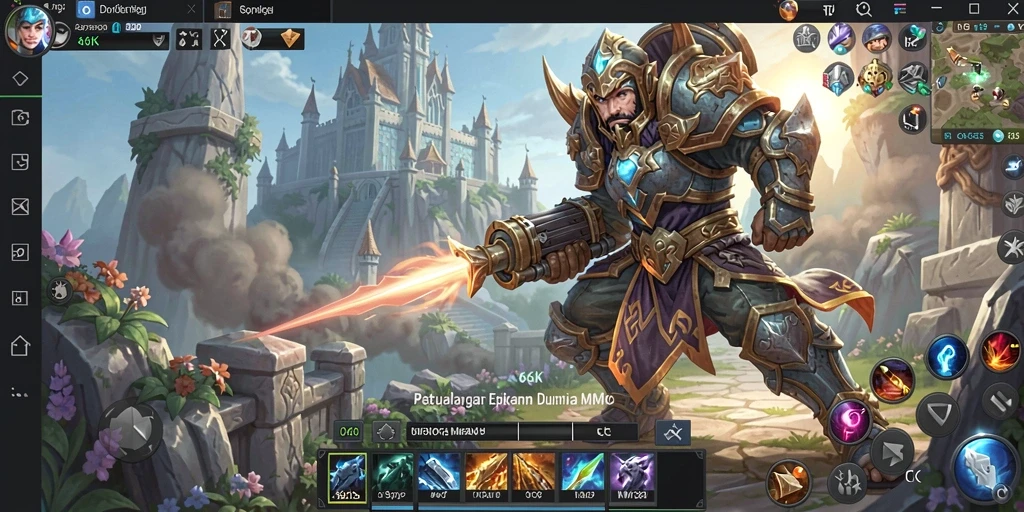 Screenshot gameplay 66K menampilkan aksi seru dalam pertempuran MMORPG.