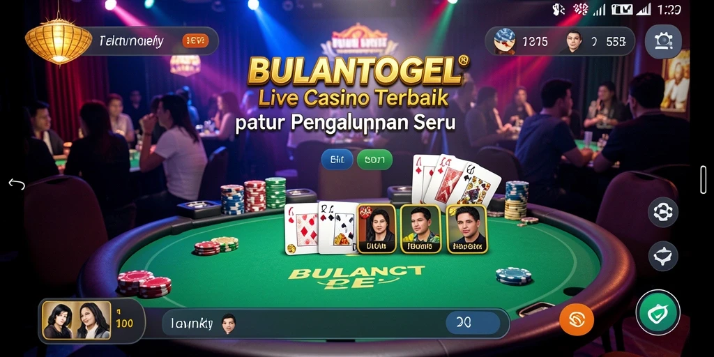 Screenshot gameplay BULANTOGEL dengan dealer langsung yang aktif dan menarik.
