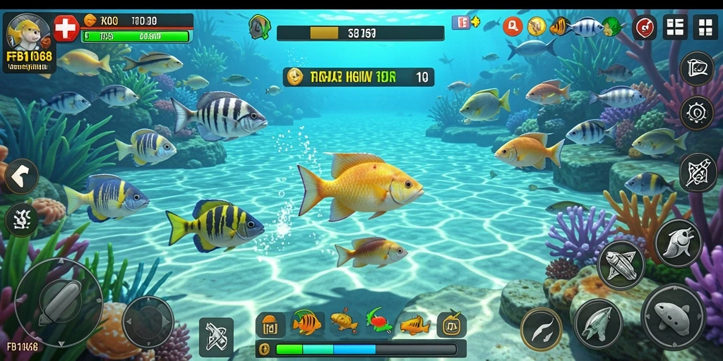 Screenshot utama FB168 menampilkan gameplay Tembak Ikan yang seru.
