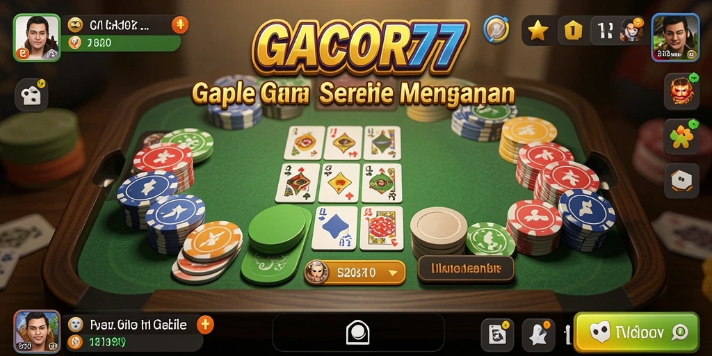 Tampilan menarik dari gameplay GACOR77 yang penuh strategi Gaple.