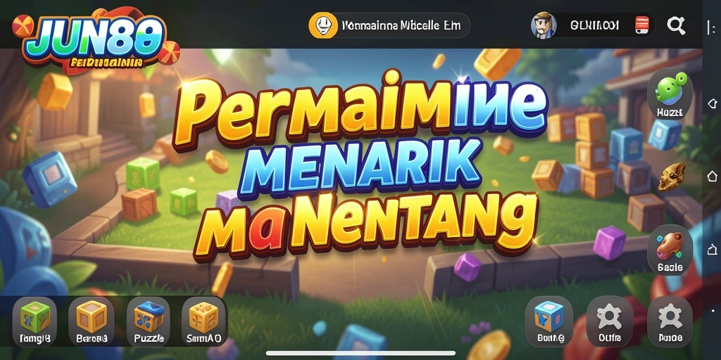 Tampilan gameplay menarik dari aplikasi puzzle JUN88.