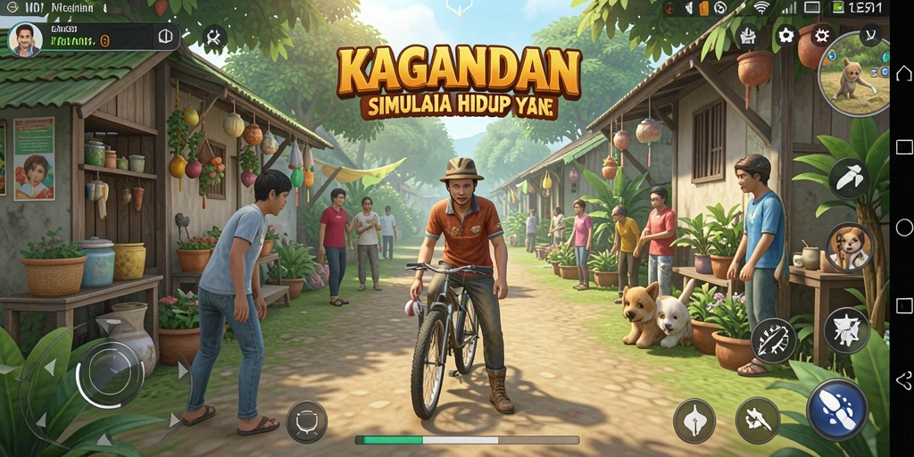 Screenshot utama KAGANDAN menampilkan gameplay simulasi yang menarik.