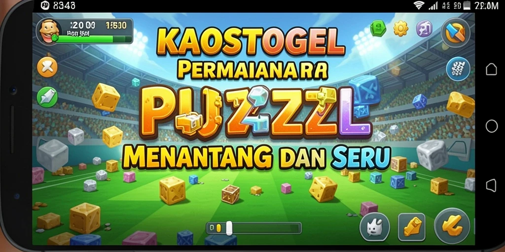 Screenshot KAOSTOGEL menunjukkan gameplay puzzle yang seru dan menantang.