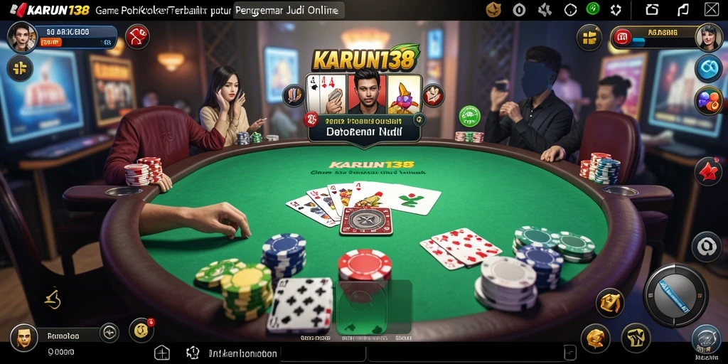 Tampilan gameplay Poker yang seru dan interaktif di KARUN138.