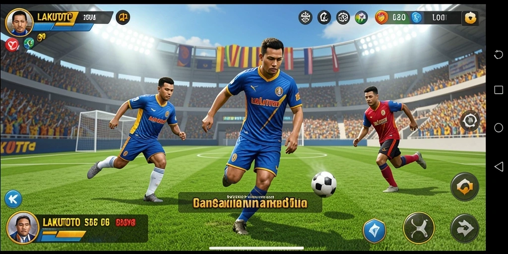 Tampilan gameplay seru dari LAKUTOTO yang menampilkan aksi olahraga.