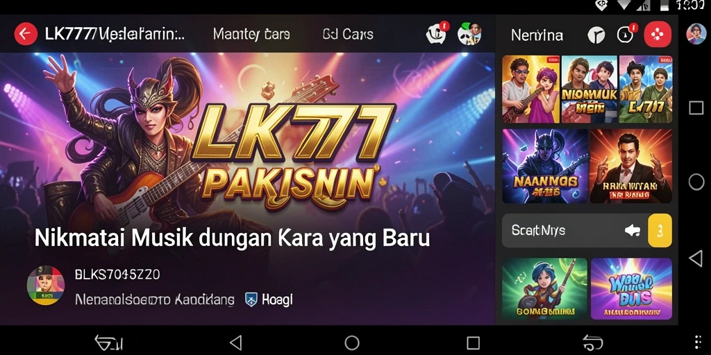 Tampilan permainan LK777 dengan interaksi musik yang menarik.