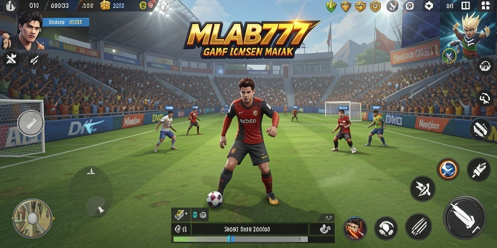 Tampilan gameplay MLBB777 yang seru dan menegangkan dalam pertandingan sepak bola.