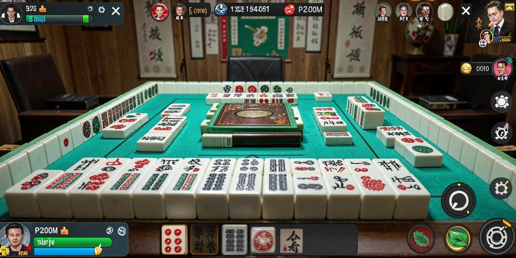 Tampilan menarik dari gameplay Mahjong di P200M yang mengasyikkan.