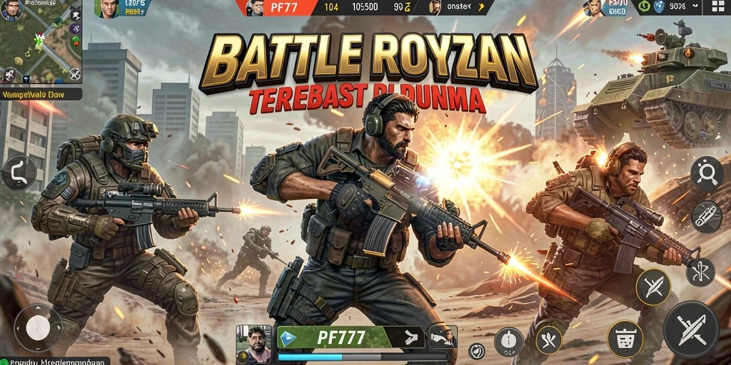 Tampilan gameplay seru dari PF777 dalam pertempuran Battle Royale.