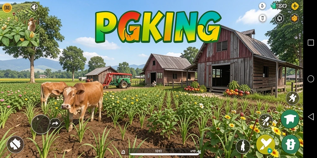 Tampilan gameplay PGKING yang menyenangkan dan interaktif dalam dunia pertanian.