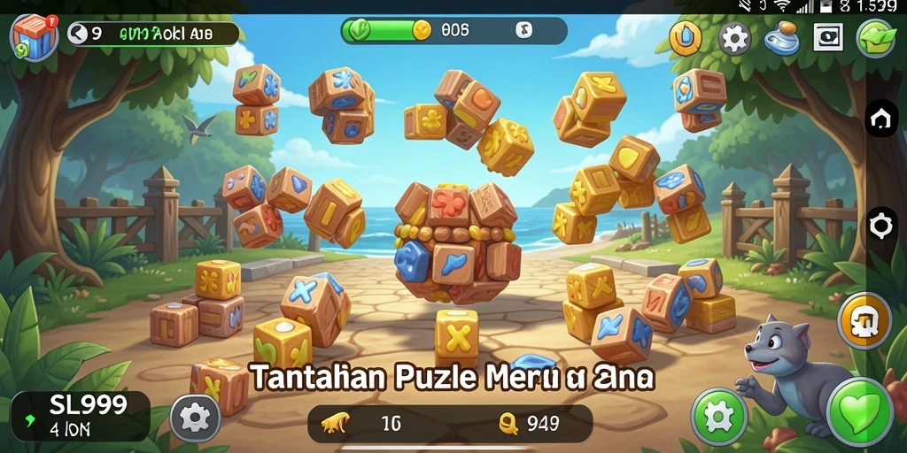 Tangkapan layar gameplay SL999 menampilkan momen mendebarkan saat memecahkan puzzle.